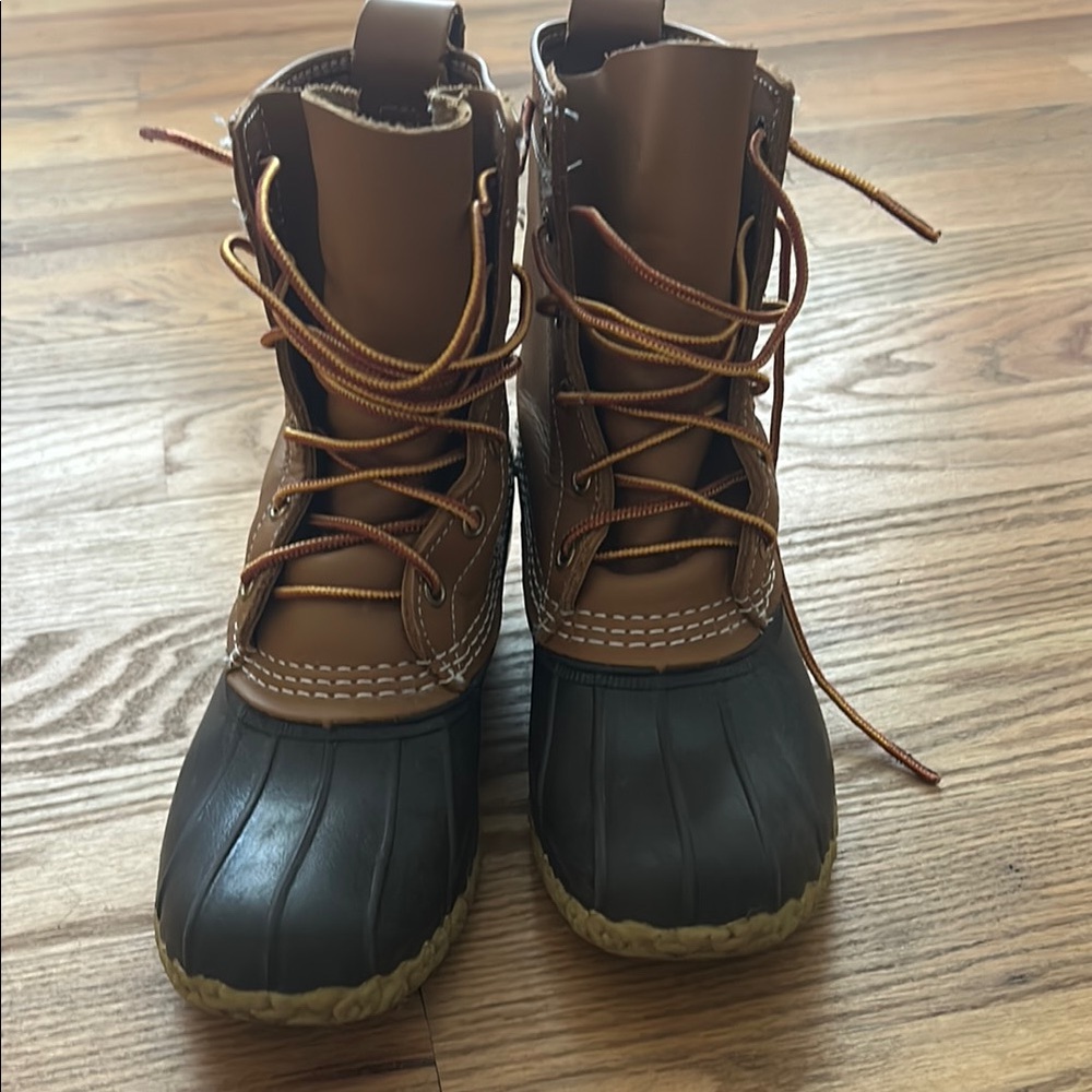 LL Bean Brown and Black Duck Boots